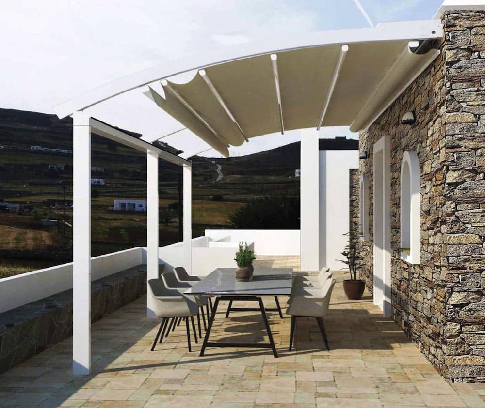 Pergola toile r tractable ZENITH ARCHE Adoss e Atrium Concept